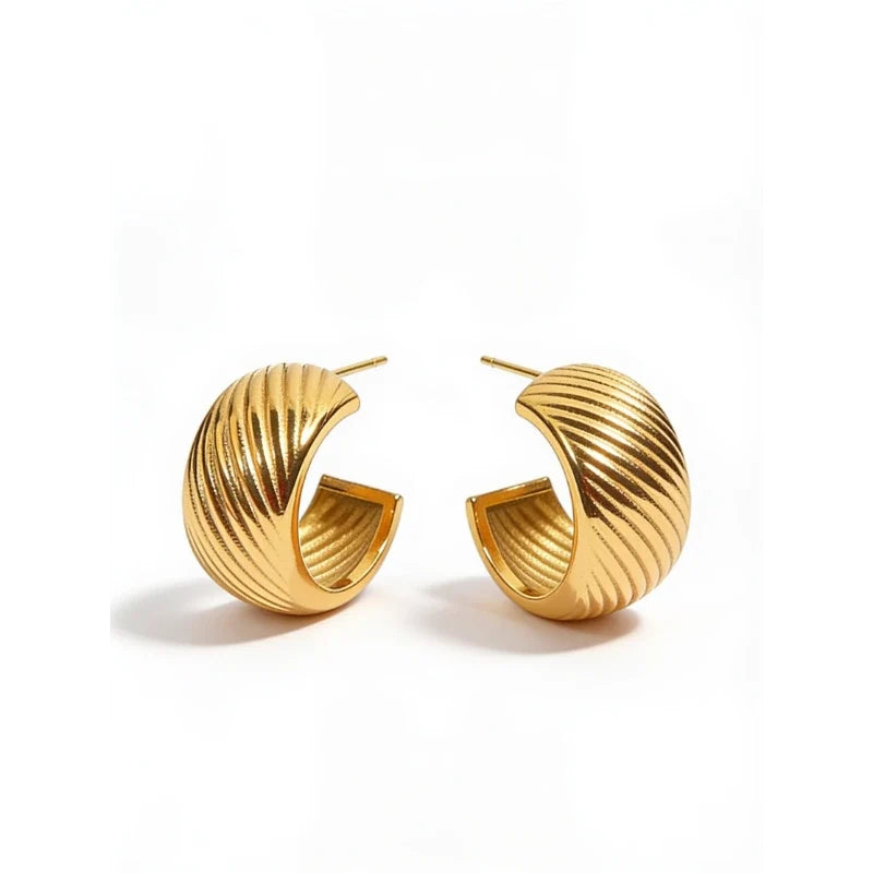 Emy Vintage Textured Hoop Earrings cover
