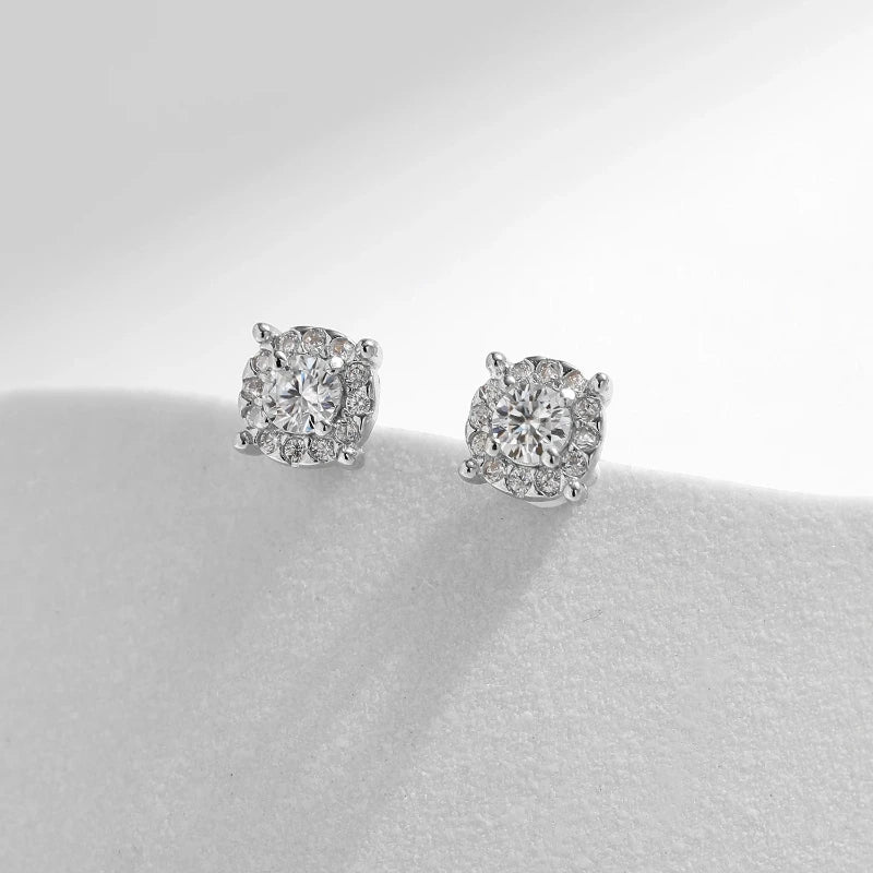 Eterna Halo Stud Earrings, close-up detail