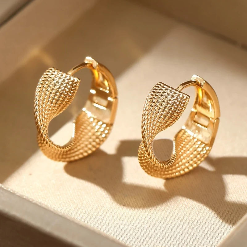 Earrings for Women – Marisol Wave Gold-Plated Earrings styled detail shot