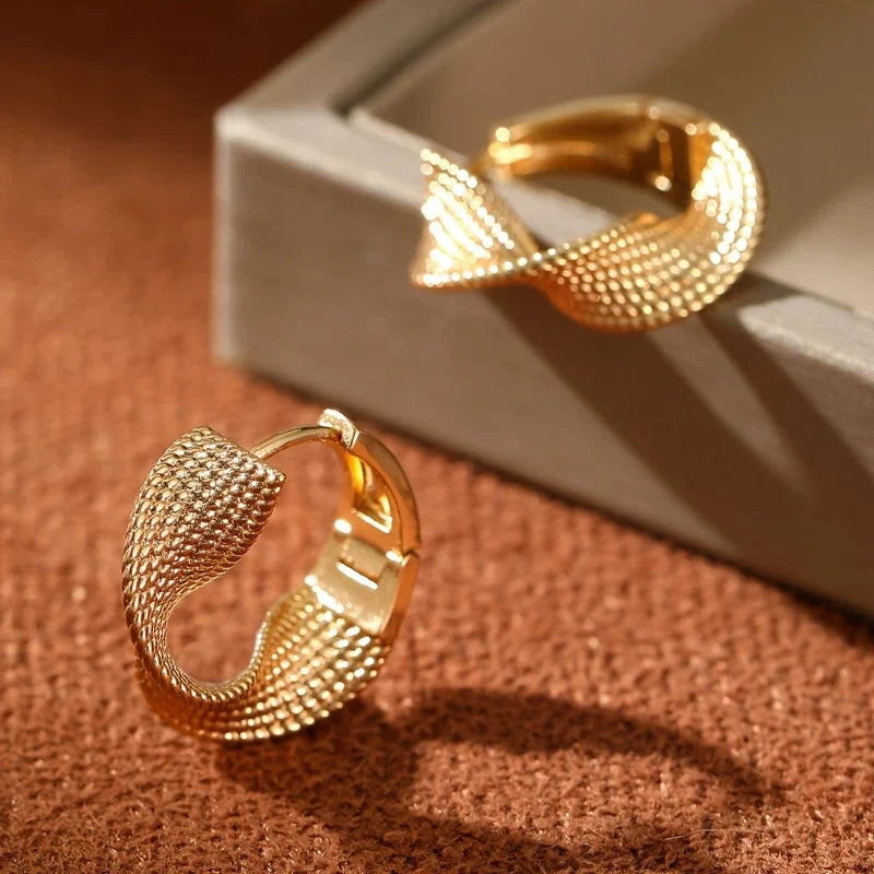 Earrings for Women – Marisol Wave Gold-Plated Earrings, styled detail shot