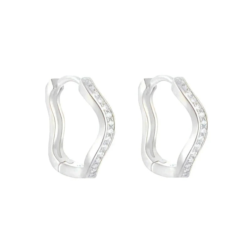 Earrings for Women – Sienna Crystal Hoops in 925 sterling silver, product photo on white background