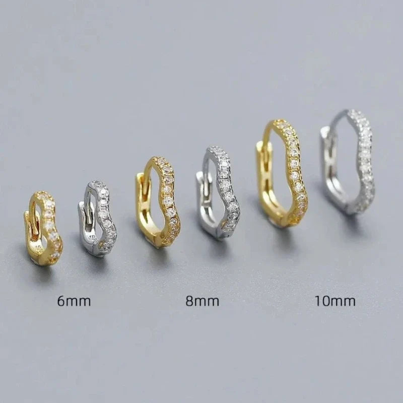 Earrings for Women – Sienna Crystal Hoops, gold and silver pair together