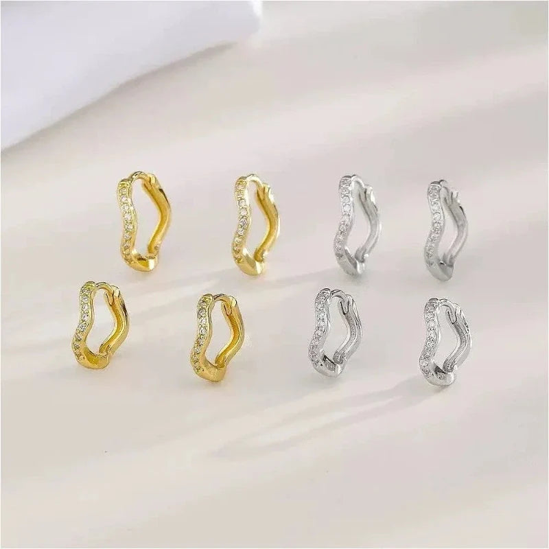 Earrings for Women – Sienna Crystal Hoops, silver and gold pair together