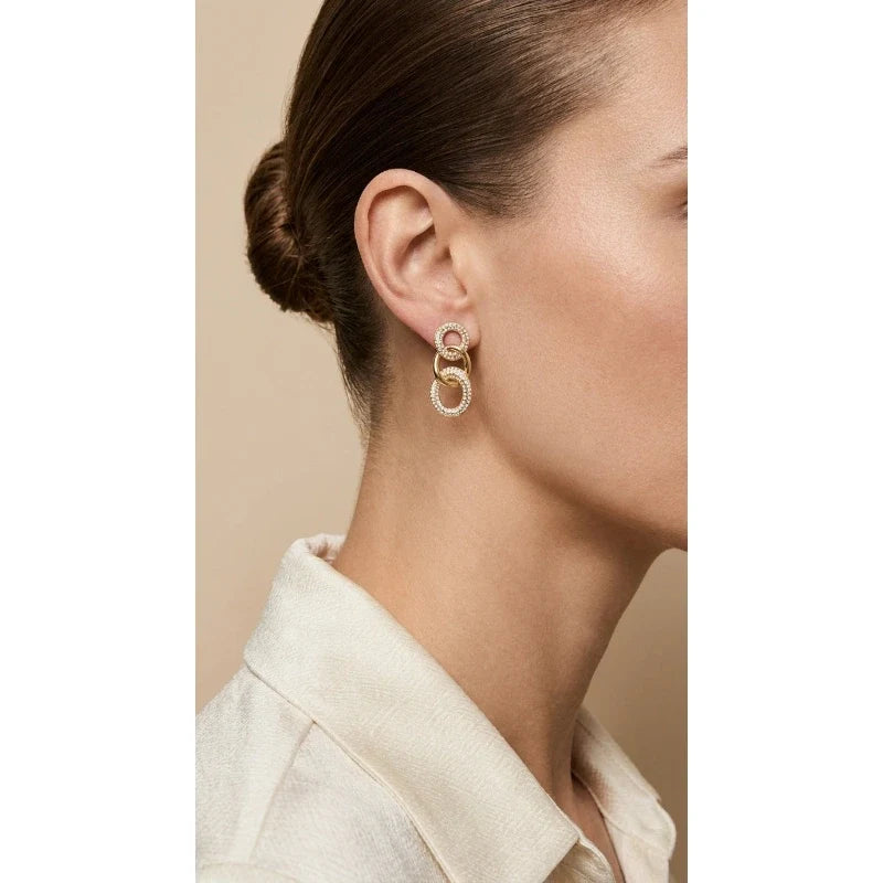 Earrings for Women – Vivienne Crystal Link Earrings worn on the ear