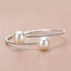 European And American Cross-Border Inlaid Rhinestone Pearl Open Design Personalized Luxury Style Women'S Bracelet
