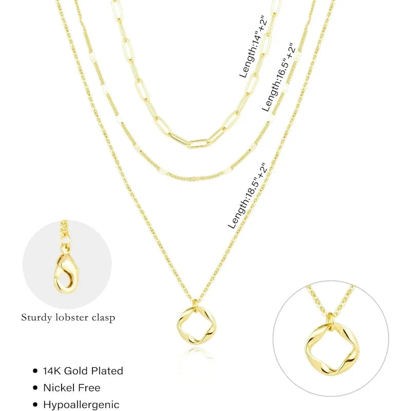 Celeste Layers gold necklace pendant detail