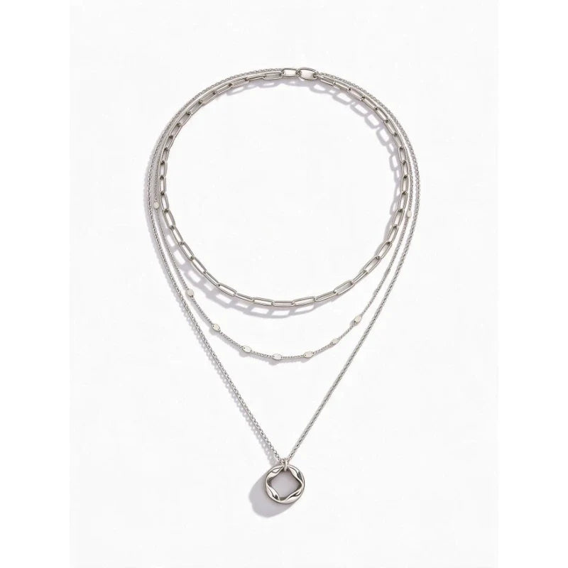 Celeste Layers 3-piece necklace set in 925 sterling silver