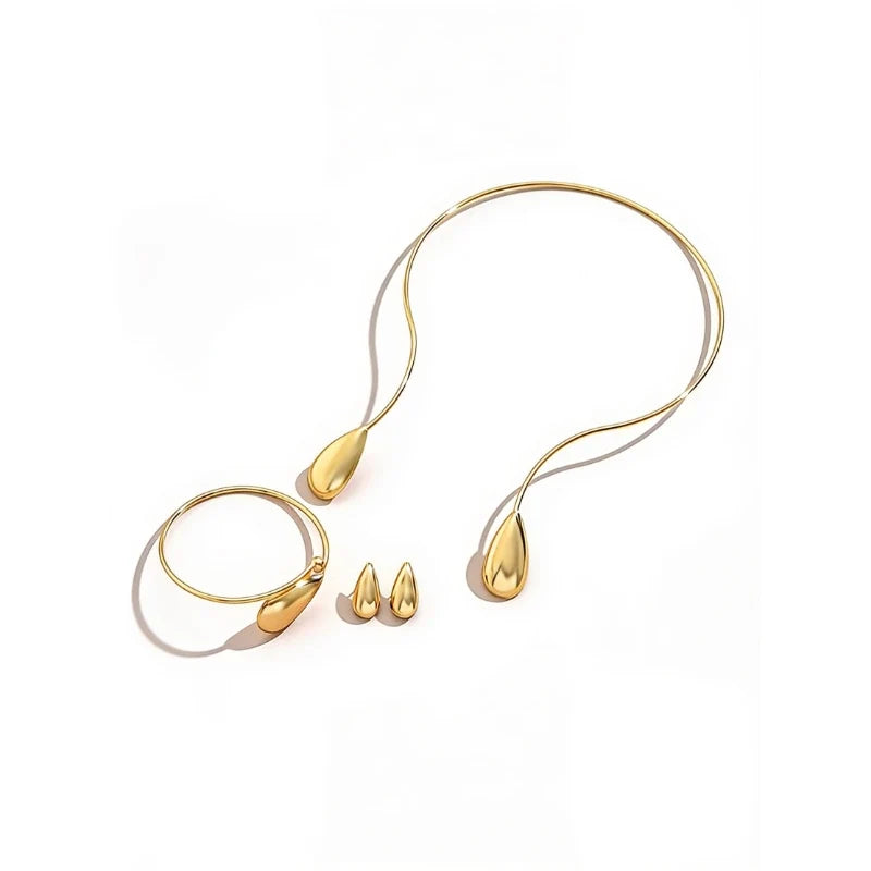 Liora droplet necklace, bracelet and earring set