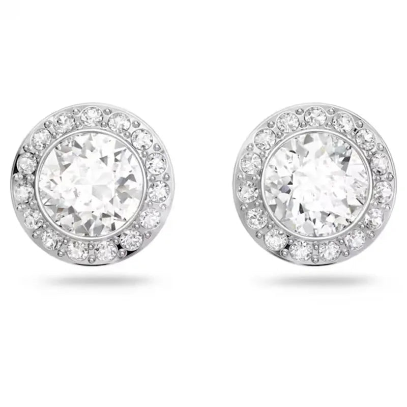 Suzan sterling silver earrings with halo design