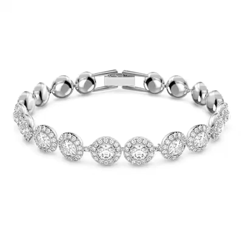 Suzan sterling silver bracelet with halo design