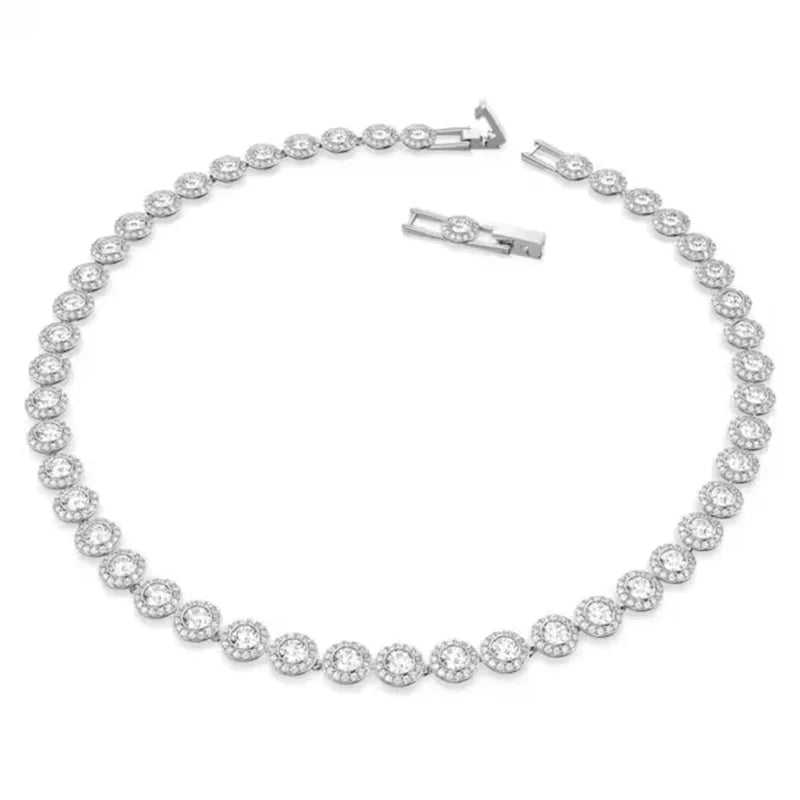 Suzan sterling silver necklace with halo pendant