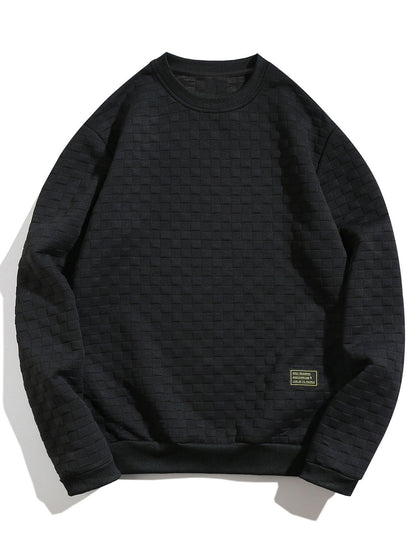 Jacquard Sweatshirt with Checkerboard Design