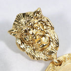 Gold Lioness Vintage Drop Earrings