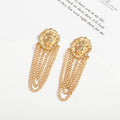 Gold Lioness Vintage Chain Drop Earrings