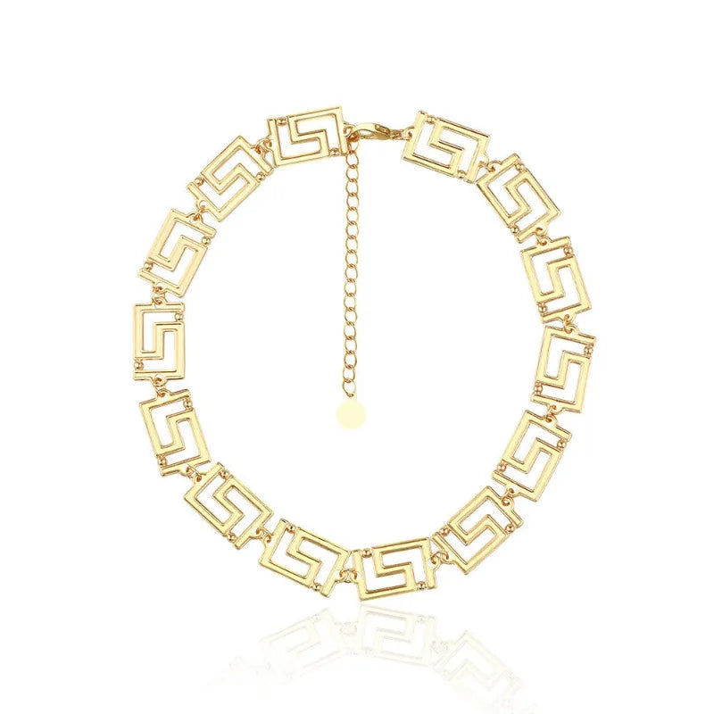 Gold retro choker necklace