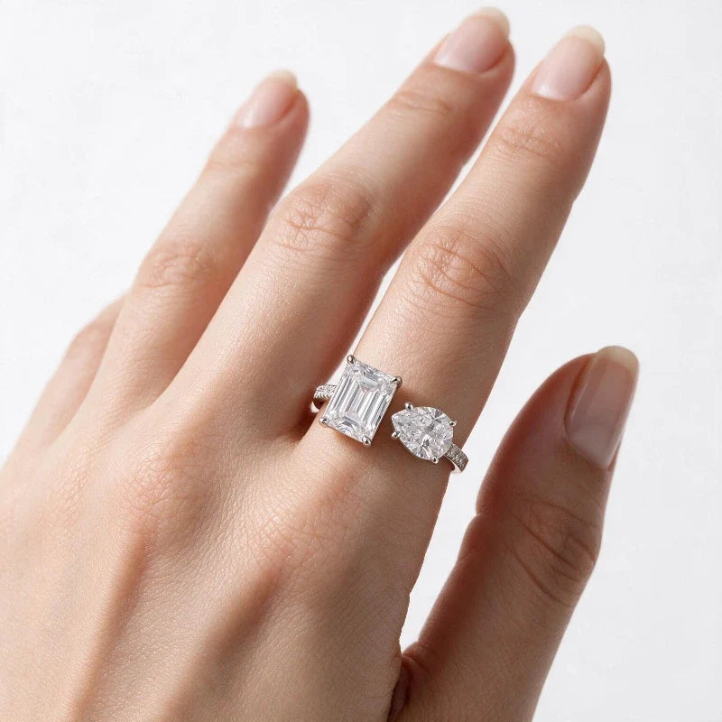 Women's Rings – Freya Geometric Open Ring worn on hand
