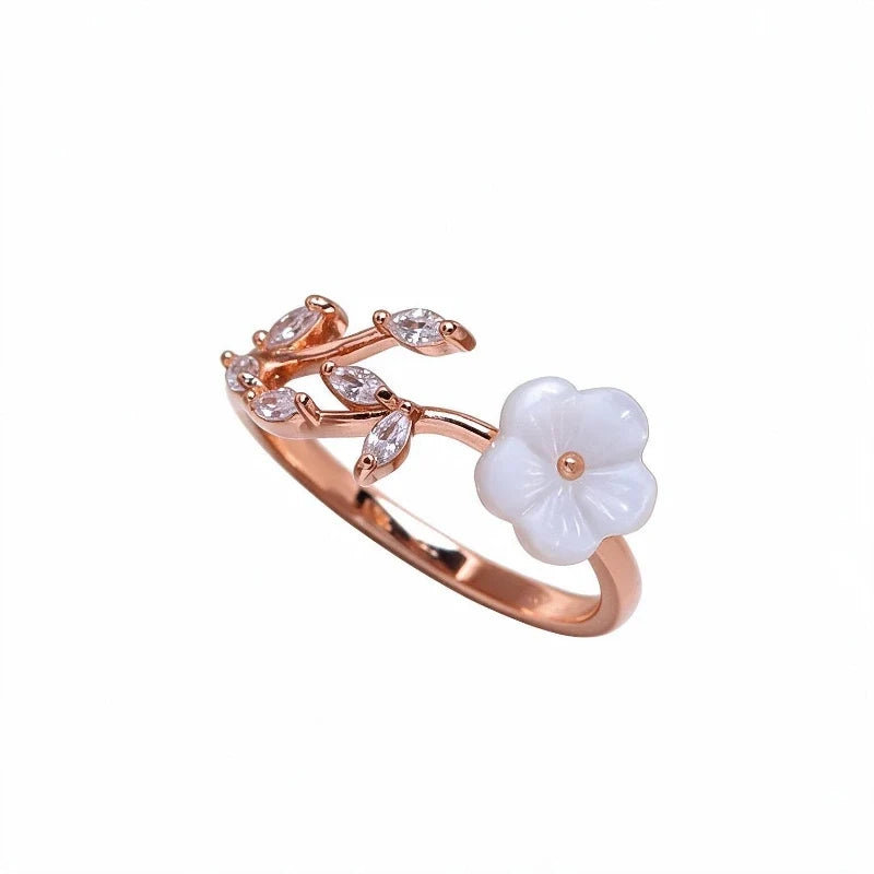 Women's Rings – Kaia Blossom Ring, rose gold finish, white background