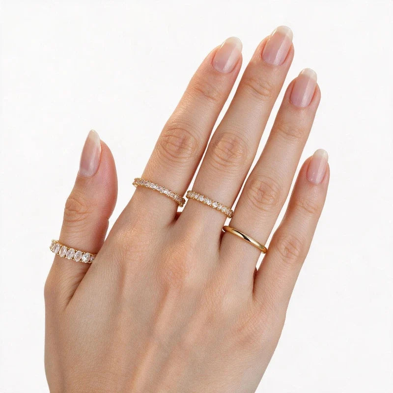 Women's Rings – Valentina 4-Piece Ring Set worn, one ring per finger