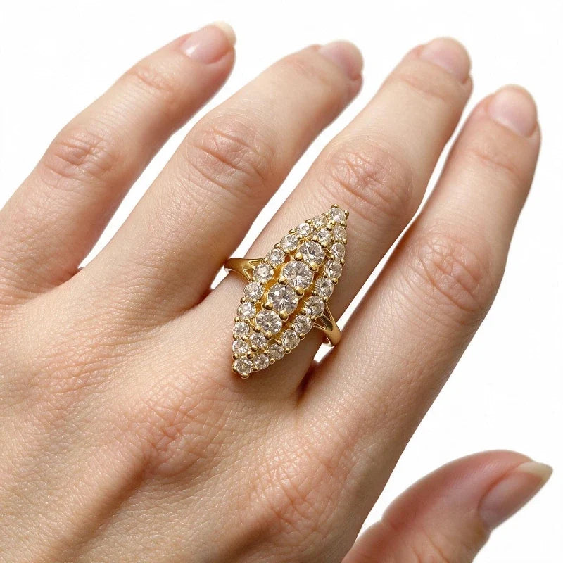 Women's Rings – Victoria Vintage Oval Crystal Ring worn on hand